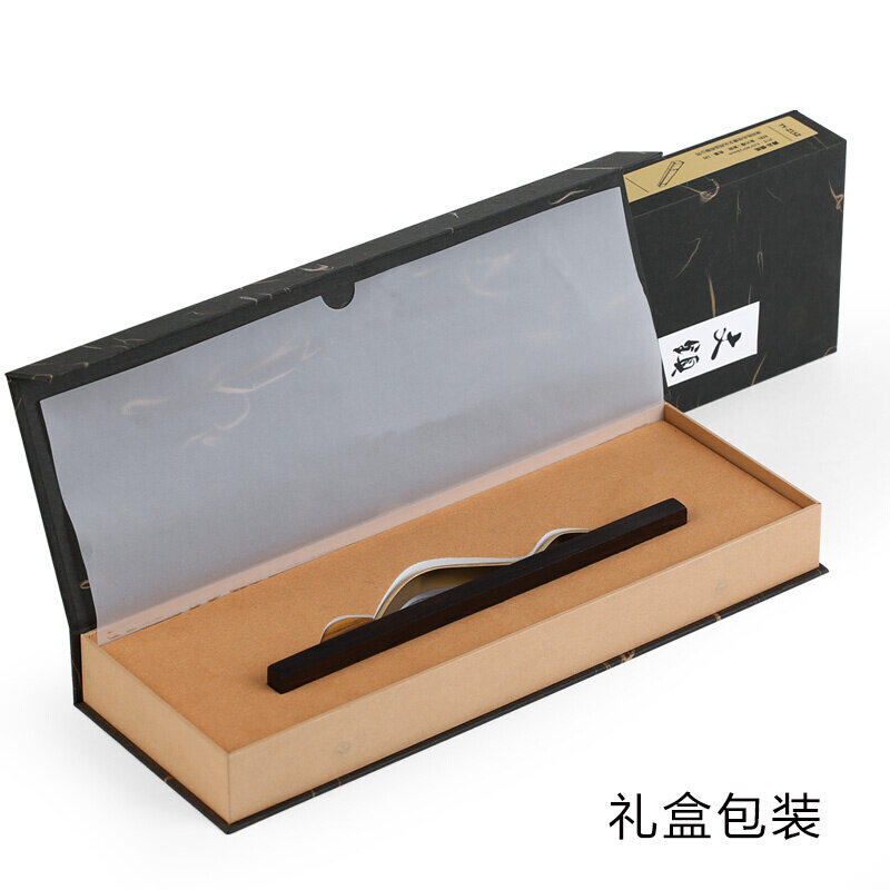 实木笔搁镇尺黄铜镇压 红木山形书镇单镇 酸枝木质创意书法压石书