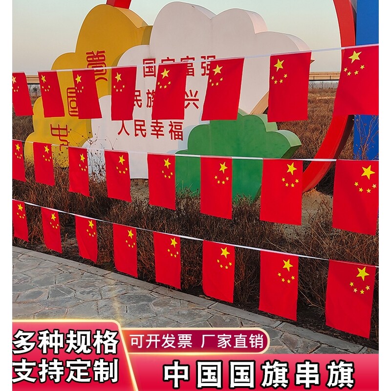 8号7号中国小国旗串旗吊旗五星旗帜/锦旗