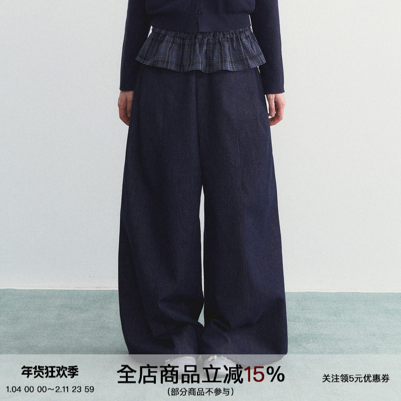 SPEAR YOUTH“经典必buy”原牛牛仔裤女休闲风高腰大阔腿垂感长裤,女装/女士精品,休闲裤,淘宝优惠券,粉丝福利购,淘宝优惠卷