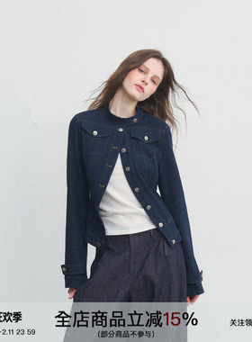 SPEAR YOUTH“掐腰牛new”圆领水洗肌理感牛仔收腰短外套修身上衣