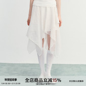 沉溺温柔 SPEAR YOUTH 天丝不规则下摆半身裙波点拼接半裙裙子