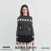 SPEAR 两件套羊毛复古菱格毛衣英伦收腰针织衫 YOUTH 格雷小岛