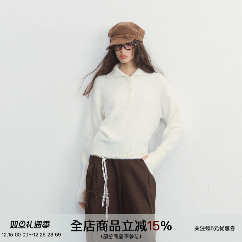 马海毛常规通勤长袖毛衣