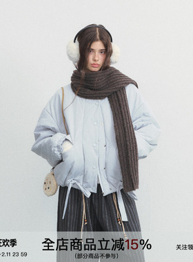 SPEAR YOUTH“奈良美智”北欧简约系带宽松棉服通勤上衣外套秋冬