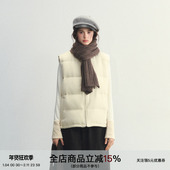 肯豆top SPEAR YOUTH 羊毛呢90白鸭绒羽绒马甲休闲拉链简约上衣