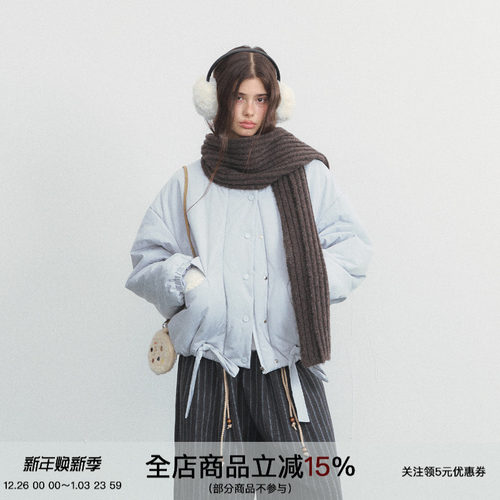 奈良美智下摆系带宽松棉服外套