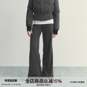 卫裤 SPEAR 黑灰色微喇裤 针织高弹百搭休闲裤 YOUTH 显瘦腿模