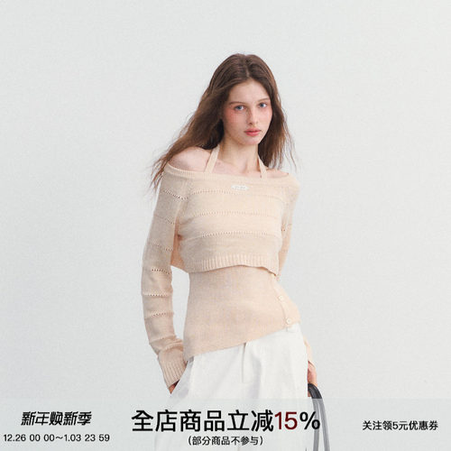 SPEARYOUTH一字领甜美修身毛衣