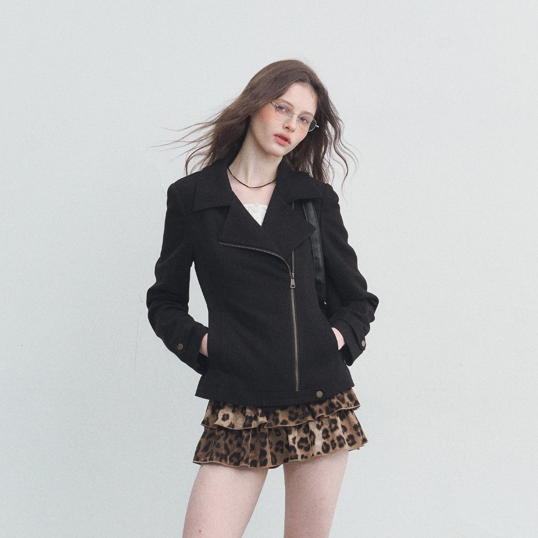 SPEAR YOUTH“迷失东京”解构西装领西装外套修身不规则拉链上衣