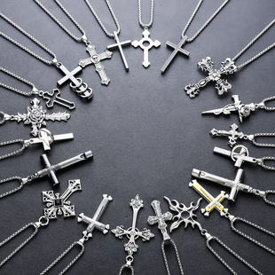 Necklace Men's long cross sweater chain accessories项链男