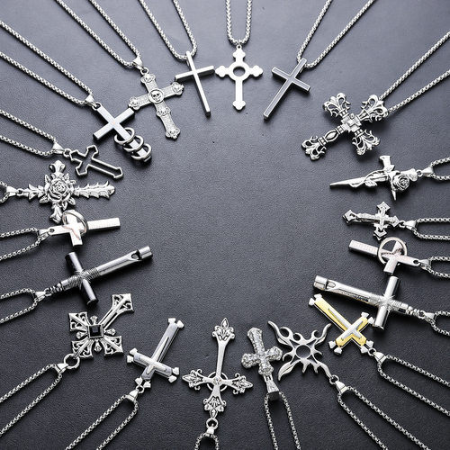 Necklace Men's long cross sweater chain accessories项链男