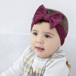 欧美外贸婴儿发带宽头巾Children's Bow Wide Headband Headband