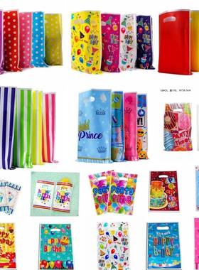 10-50pcs Printed Gift Bags Polka Dots Plastic Candy Bag Chil