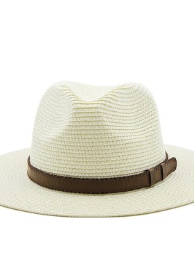 Parent-child Panama Hats Straw 男女草编礼帽沙滩透气遮阳帽