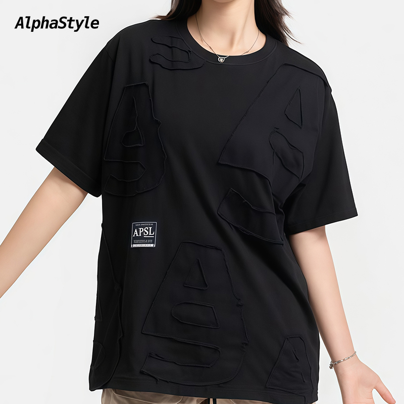 AlphaStyle夏季Nokomis拼字T恤