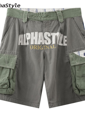 AlphaStyle夏季军事风五分工装裤休闲潮流街头潮牌百搭休闲男款