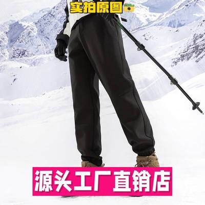 泉州冲锋衣男款滑雪裤男女冬季防风防水加绒加厚户外运动软壳裤登