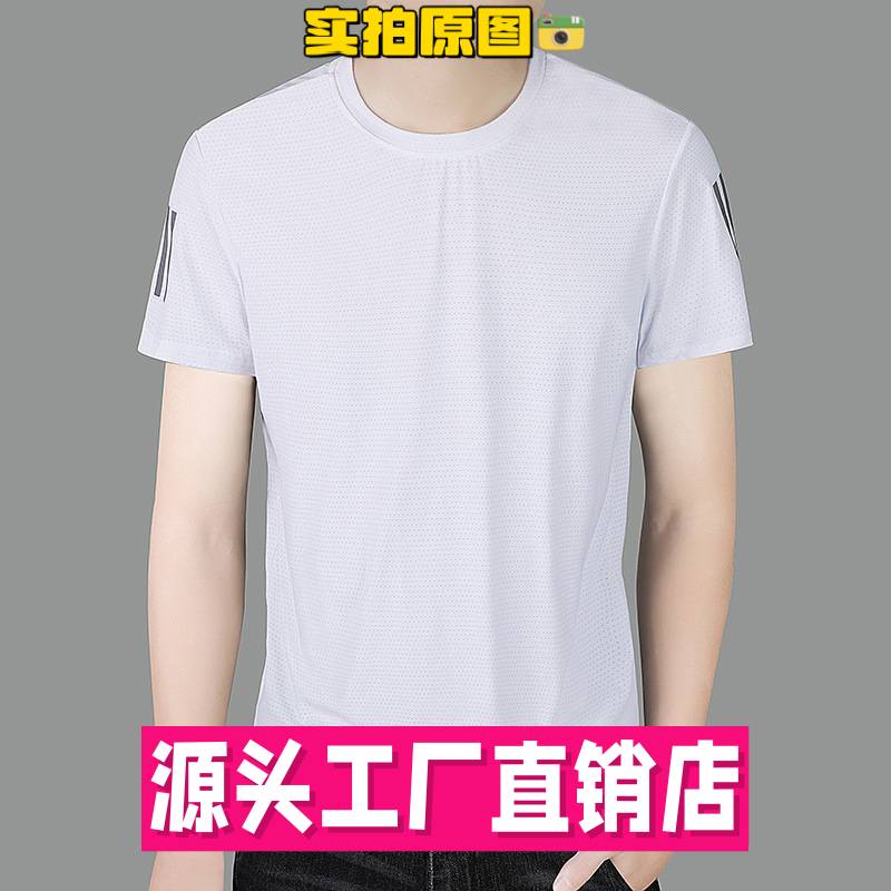 台州三门冲锋衣男式速干恤男运动冰丝短袖新款圆领休闲半袖宽松速