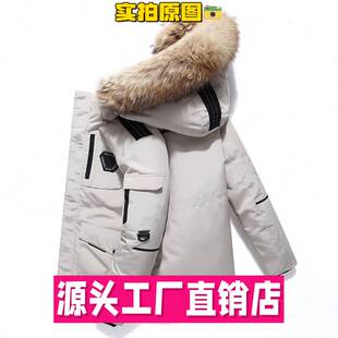浙江平湖高端羽绒服跑男服同款男女侣韩国工装口袋加绒加厚冬外套