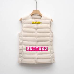 晋江市伯希熊羽绒服平湖女款马甲服背心内胆短款无袖轻薄款内搭秋