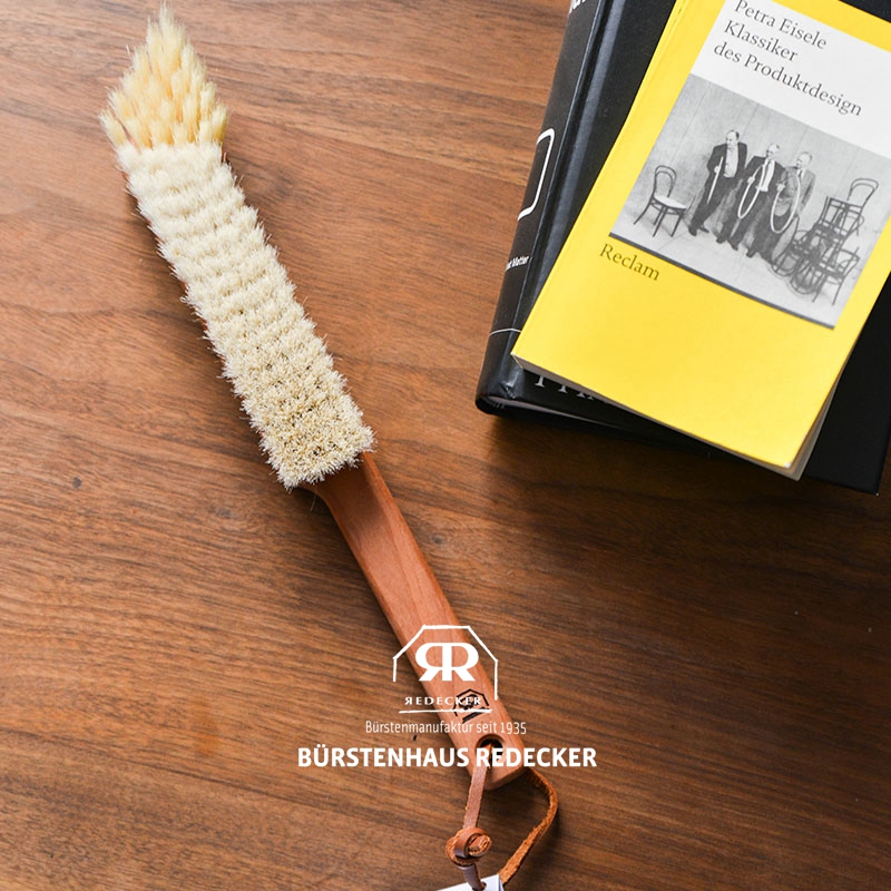 REDECKER书本清洁刷 手工高档梨木鬃毛书籍书柜除尘扫灰刷德国制