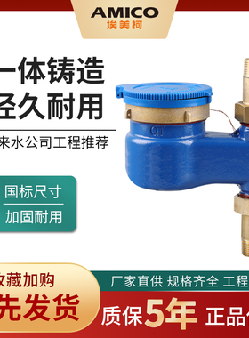 埃美柯直销073Q立式家用水表数字国标旋翼湿式下进上出自来水水表