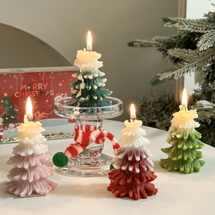 蜡烛礼盒套装 饰可爱圣诞蜡烛 松树圣诞节礼物圣诞树铃铛香薰气氛装