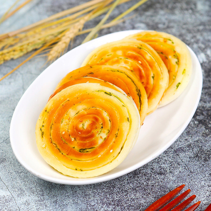 祥口福香煎葱油饼营养手工面饼速冻葱香芝麻煎饼商用早餐小吃12个