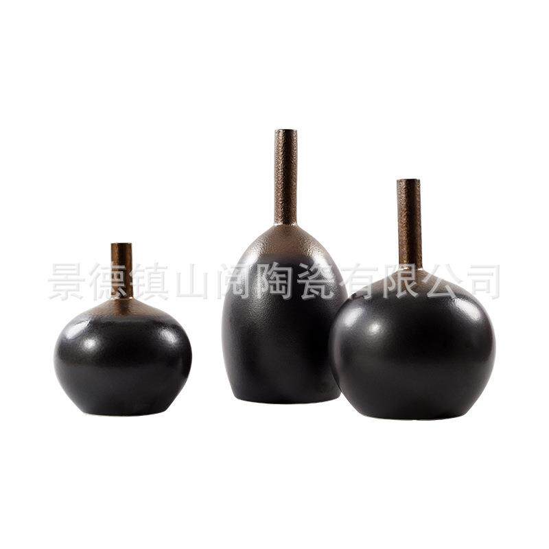 现代简约插花器装饰品欧式陶瓷花瓶梳妆台轻奢花瓶客厅摆美式摆件