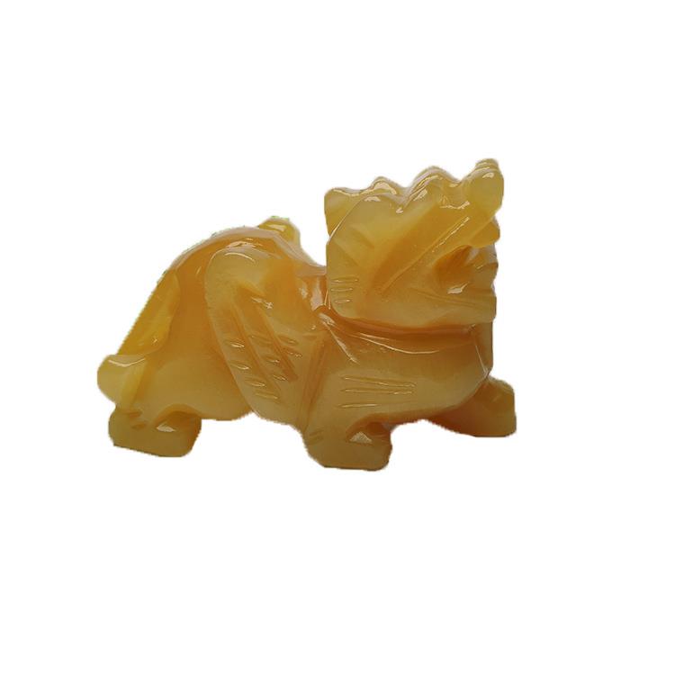 米黄玉貔貅玉摆件玉石工艺品摆件麒麟玉摆件