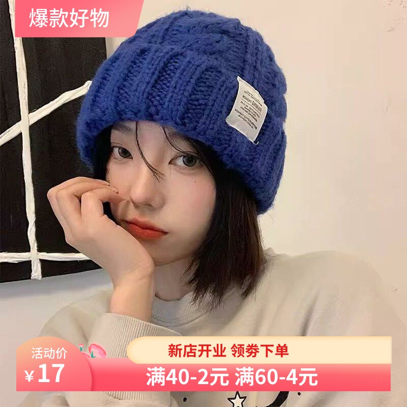 秋冬时尚针织帽女款韩版时尚麻花毛线帽保暖护耳多色可选休闲