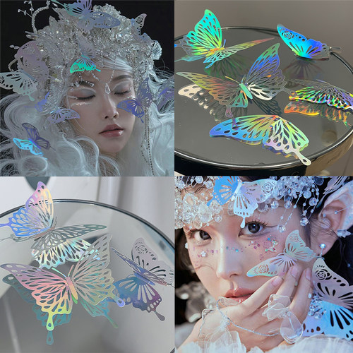脸部装饰蝴蝶3d立体炫彩大亮片