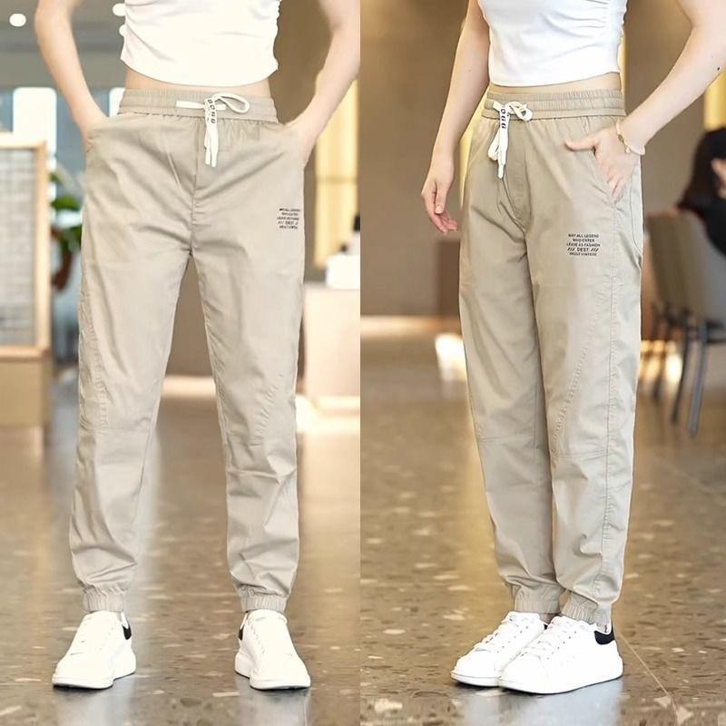 维多利亚冰丝运动裤女夏季薄款2025新款束脚九分显瘦速干小个子爆