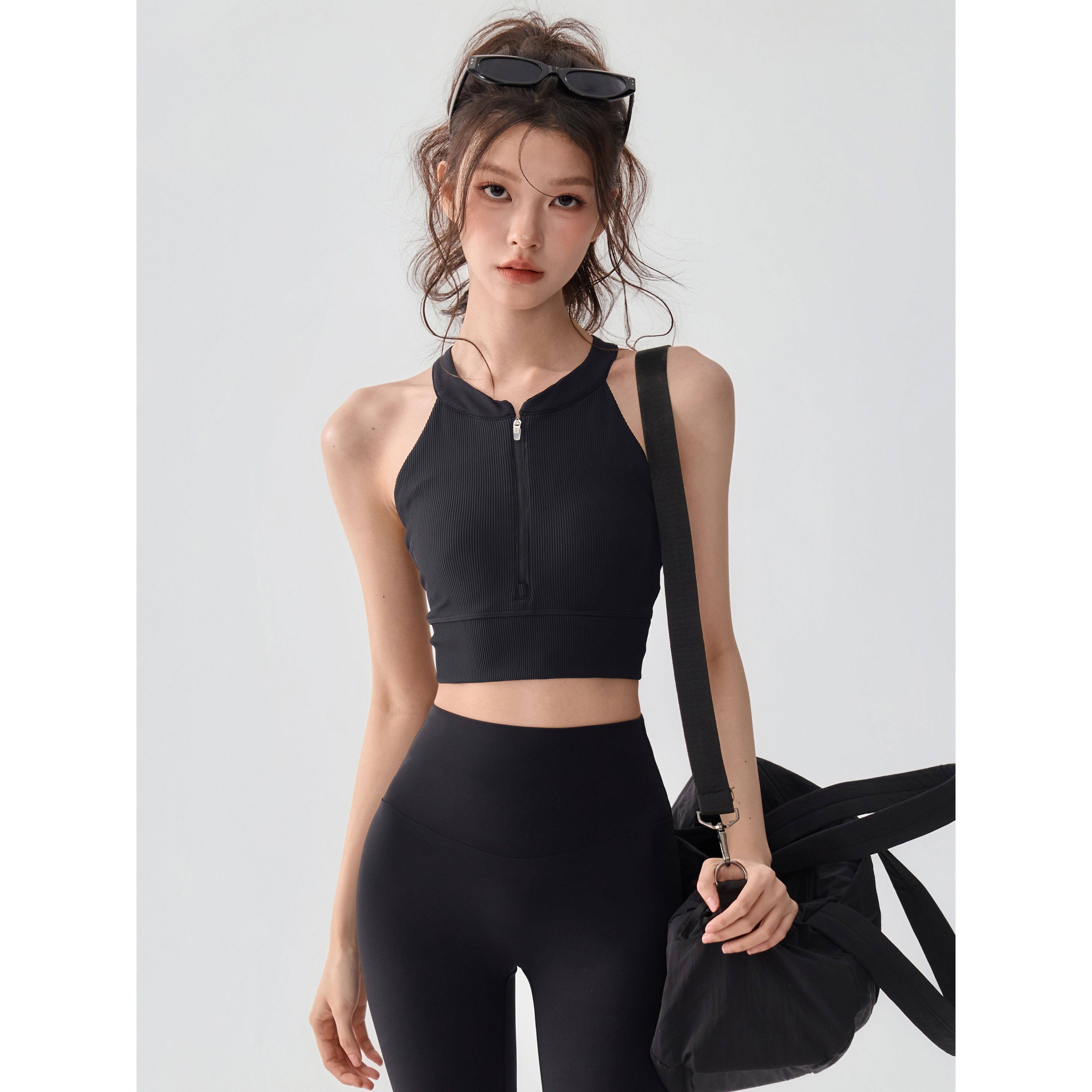 工字美背运动背心女一体式防震瑜伽内衣前拉炼外穿普拉提健身文胸