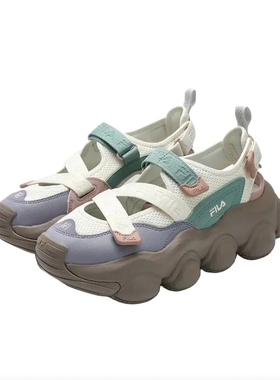 FILA Fragola 玛丽珍 厚底增高 魔术贴凉鞋 F12W421402FAD