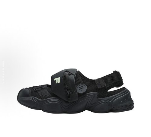FILA FUSION斐乐潮牌TENACITY防滑耐磨透气休闲沙滩凉鞋男款黑色