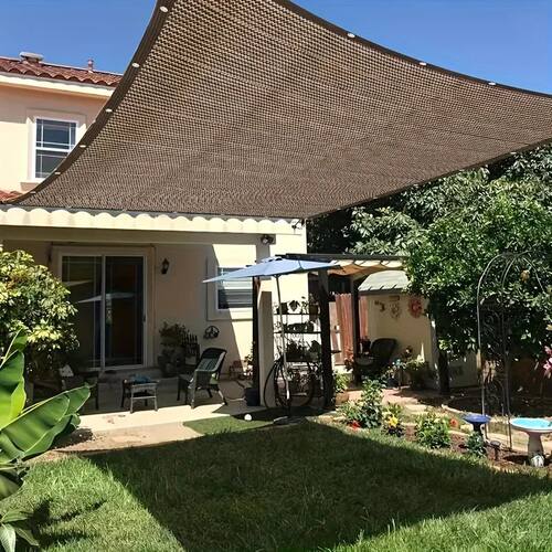 Durable Brown UV Protection Canopy - Outdoor Sun Shade Net -