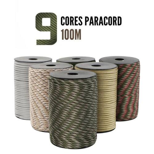 100M/50M 550 Military Standard 9-Core Paracord Rope 4mm Outd