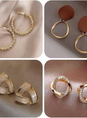 Earing Claw Ear Hook Clip Earrings for Women Four-Prong Sett