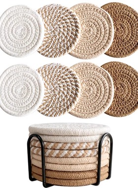 9Pcs 11cm Drink Coasters Absorbent Coasters for Drinks圆杯垫