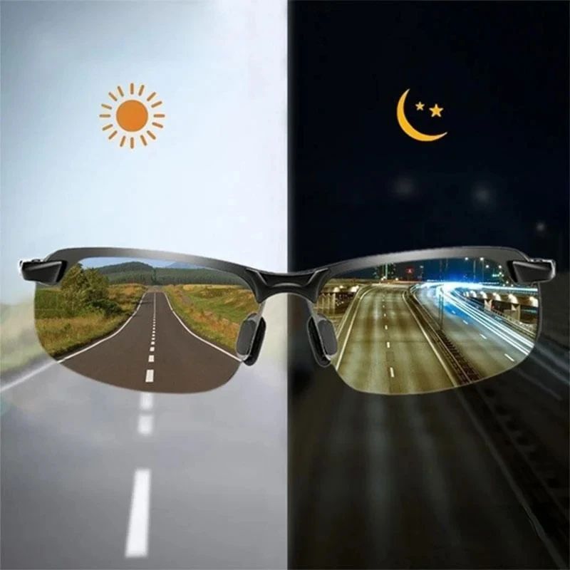 Men Night Vision Glasses for Driving Yellow Glasses PC Frame