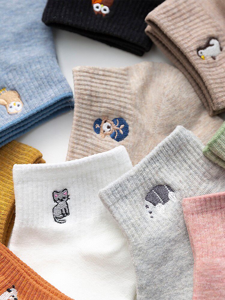 양말 여성 양말 봄 가을 스타일 인 트렌드 인터넷 연예인 스타일 순면 일본 스포츠 땀 흡수 및 탈취 여름 미드 튜브 양말