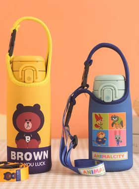 加厚保温杯杯套适用膳某JOS400 550毫升保温杯便携卡通两用水杯套