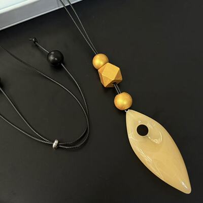 新中式长款水滴项链女高级感轻奢小众抽拉毛衣链衣服配饰百搭女潮
