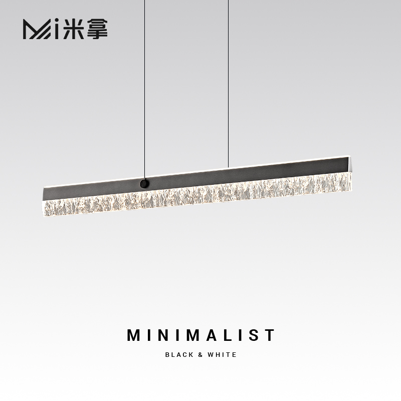 米拿 意式极简餐厅吊灯 设计师新款一字长条灯现代轻奢餐桌吧台灯