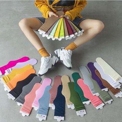 1 Pair Summer Cool Socks For Women Students Candy Color Elas