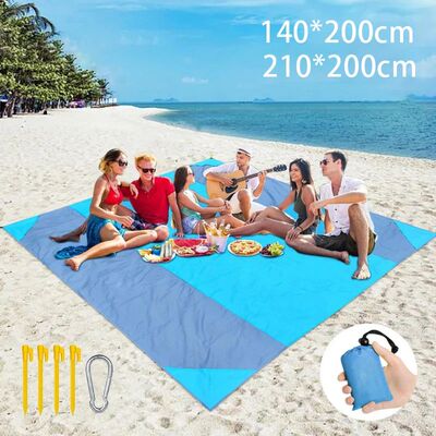2x2.1m Waterproof Pocket Beach Blanket Folding Camping Mat M