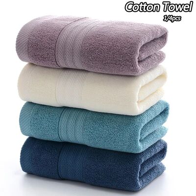 4 Pcs Cotton Towel set,Space-Themed Striped Hand Towels, Sof