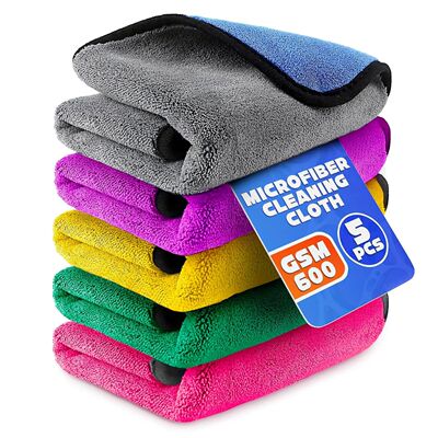 1/5pcs Microfiber Car Cleaning Rags Car Wash Drying Cloth He