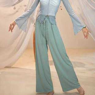 阿妮家的舞蹈服古典舞练功裤显瘦铜氨丝直筒裤现代民族舞阔腿裤